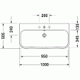Duravit Happy D.2 Раковина для мебели шлиф. с перел., с 1 отв. под смес., 1000x505мм