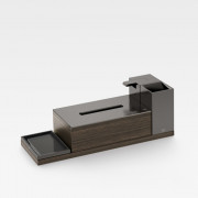 Armani Roca Island Комплект из 4 акс.: диспенсер для мыла, стаканчик, мыльница, держатель для салфеток и контейнер, цвет: nero